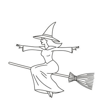 Witch on a broomstick