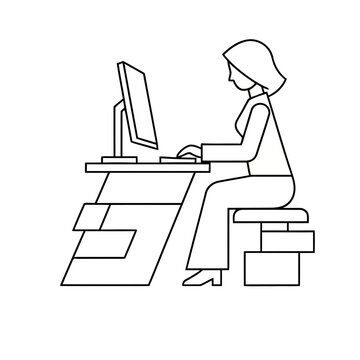 Woman working at a computer