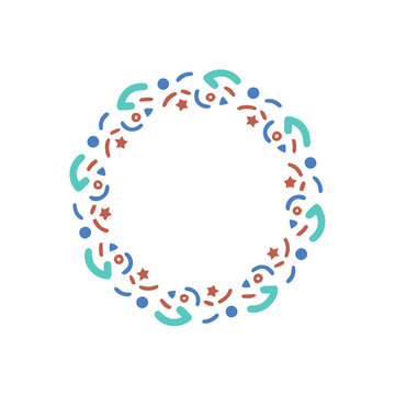 Abstract Circular Pattern with Stars and Dots