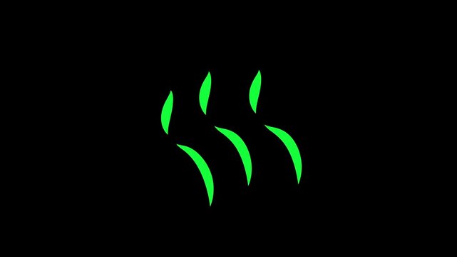 Rising white gas, haze, smoke stream, aromatic vapor in cartoon style. Looping 2nd animation vex elements. Motion graphic for game isolated on black and chroma key background.