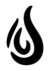 炎　アイコン　火　火事　火災　燃焼　高温　防災　フラットデザイン　ベクターイラスト © yuko