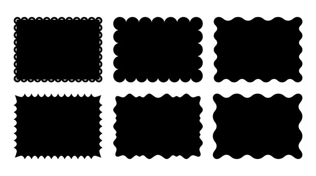 Black Decorative Stamps Array on White Background