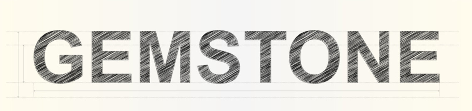 Bold artistic hand drawn sketch style typography featuring the word Gemstone for creative graphic design projects