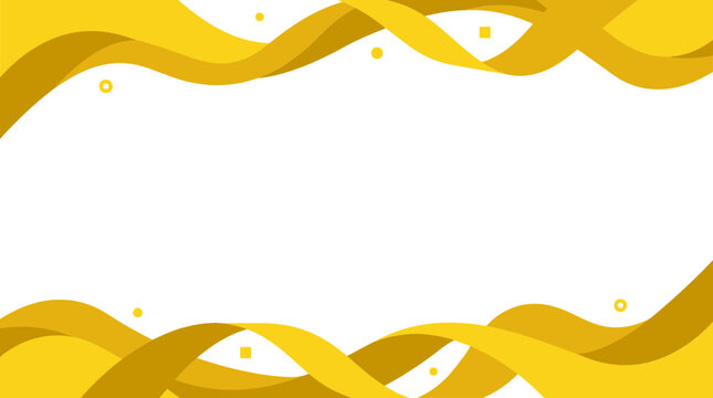Abstract Yellow Wavy Frame on White Background for Corporate Presentation