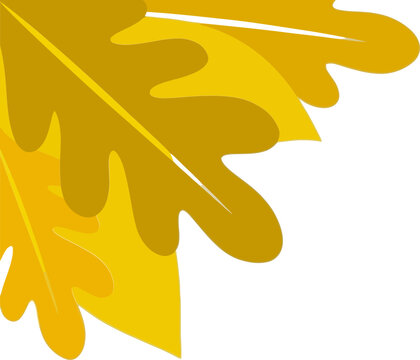 Minimalist Autumn Frame with Yellow Oak Leaves and White Copy Space