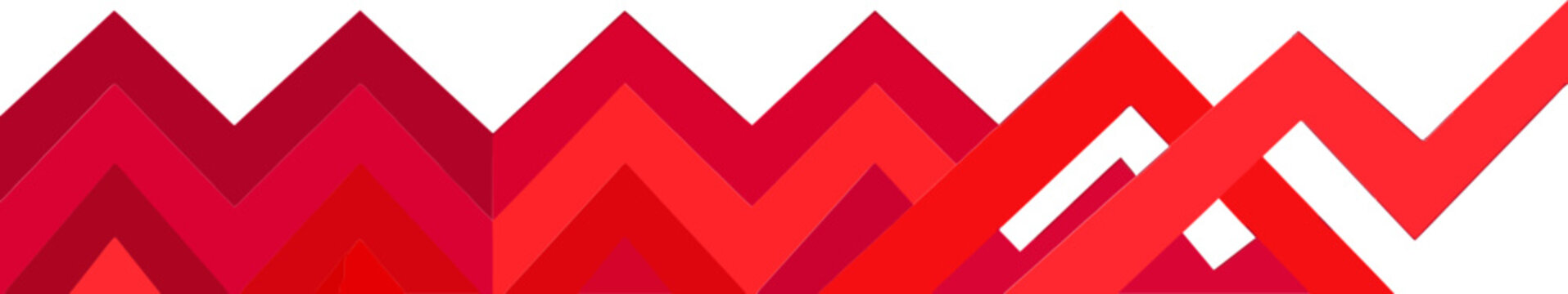 Modern Red Geometric Zigzag Bottom Border on White Background