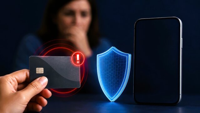 Secure digital banking card shield mobile payment fraud protection