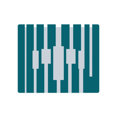 Obraz premium Minimalist abstract sound equalizer waveform icon in blue and grey