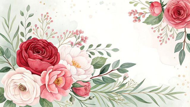Beautiful watercolor floral arrangement featuring roses peonies and greenery on transparent background for artistic designs transparent background