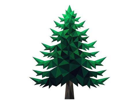 Abstract geometric evergreen tree illustration