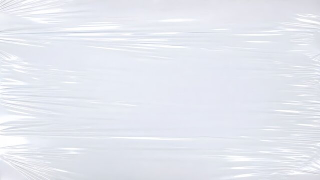 Transparent plastic stretch film texture with wrinkles and highlights