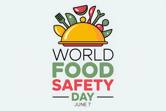 World food safety day vector illustration with serving dish and fresh produce vegetable nutrition
