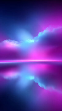 Glowing cloud reflections