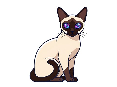 Siamese cat sitting portrait