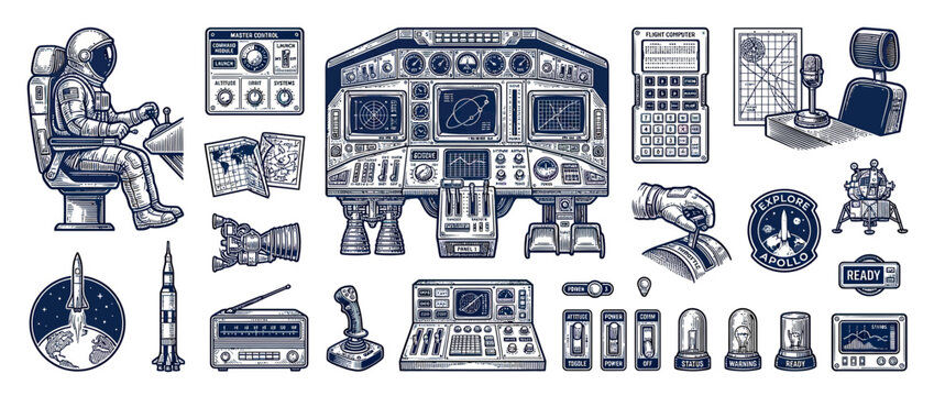 Retro Space Exploration Technology Collection