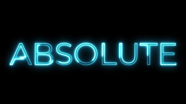 Blue Neon Absolute Text Glowing Animation
