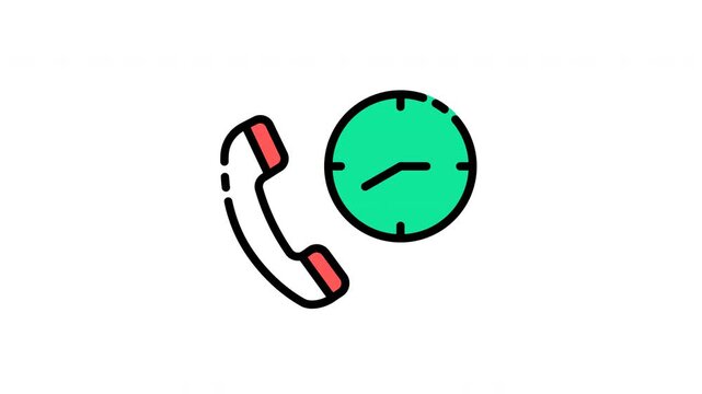 Phone call and clock icon representing time management and communication.