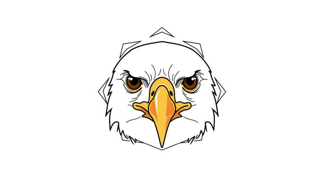 angry eagle face, bird head