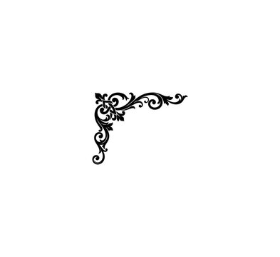 Elegant Black Ornamental Corner Design Vector Art