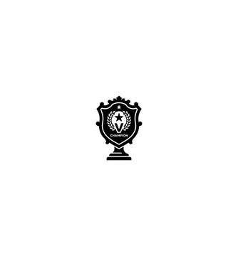 Elegant Shield Crest with Lion and Scroll Emblem