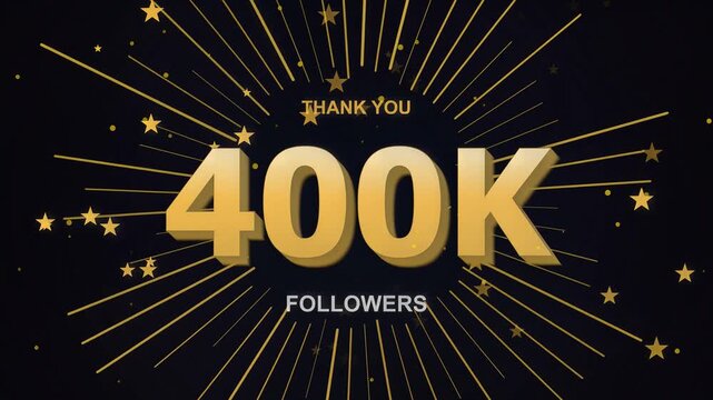 Golden 400K Followers Thank You Milestone Social Media Animation