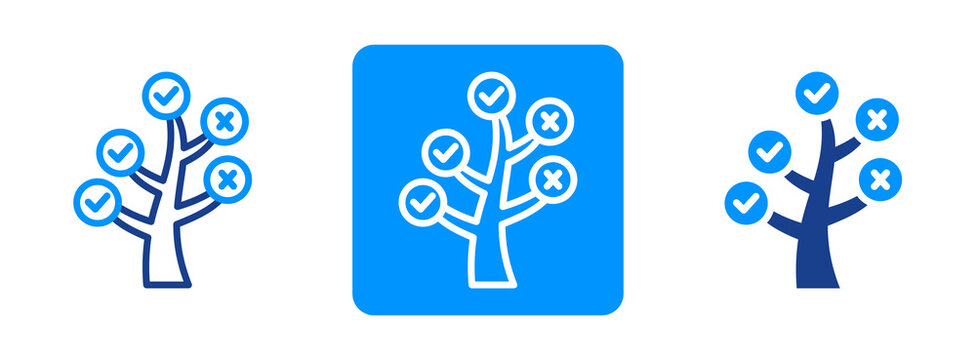 Decision Tree Icon In Dual Tone Style