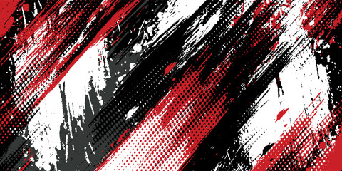 Gaming esport background striking stripes electric banner vector illustration design red black grunge brush wing comic pattern modern abstract concept livery stripes decal paint splash splatter.eps 10 © AINUNNAJIB