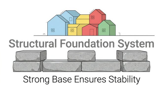 Illustrative Diagram of Cornerstone Blocks Supporting Homes and Textual Elements