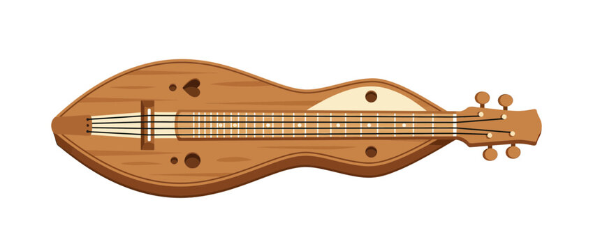 Wooden Dulcimer String Instrument Illustration