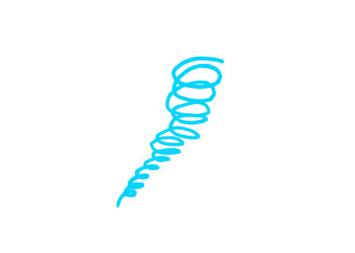 Minimalist hand drawn spiral tornado weather symbol with whirlwind disaster minimalist illustration atmosphere abstract rotation meteorology monochrome creative isolated background