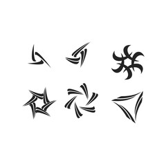 Fototapeta premium Abstract Black Graphic Design Elements Set for Logos and Tattoos