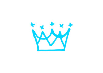 Hand drawn line art sketch of a decorative royal crown with monarchy illustration minimalist decoration artistic creative isolated background abstract princess © Hafiz