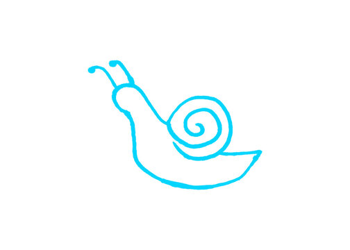 Minimalist hand drawn line art sketch of a cute garden snail with creature illustration minimalist wildlife artistic creative isolated background abstract crawling gastropod