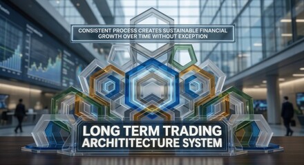 Fototapeta premium Long Term Trading Architecture System Geometric Polygon Design