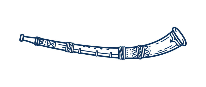 Traditional Wind Instrument Drawing