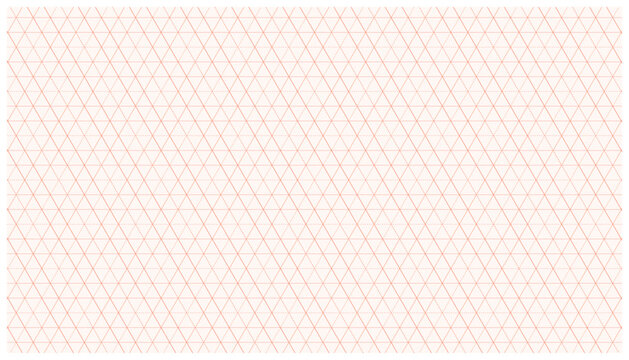 Isometric triangular grid pattern on clean minimalist paper textured.