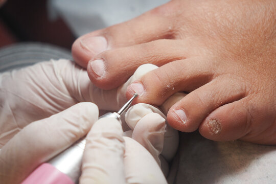 Foot care appointment at a salon in the afternoon