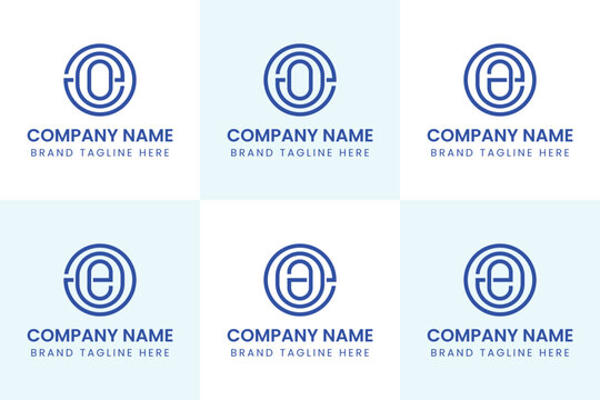 Letters AEO AOE EAO EOA OEA OAE Monogram Logo Set, suitable for any business