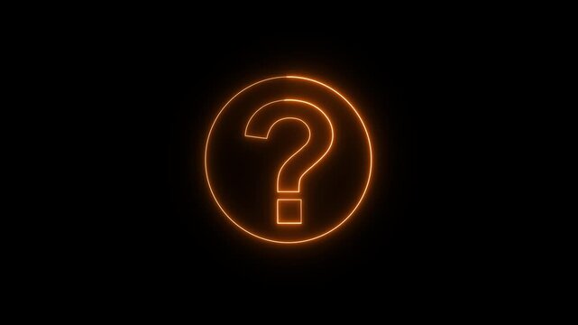 Question Mark. Question Marks Concept Background illustration. Neon Text question mark illustration, on Black Background.
