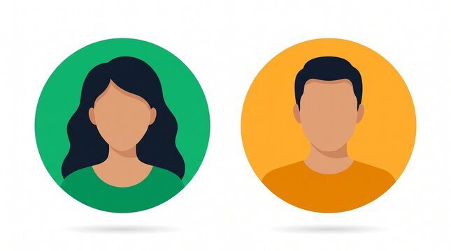 Faceless avatar vector icons of female marketing manager and male chief executive officer, perfect for user profile design, corporate website interface and business presentation