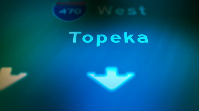  Crime Filler Shot - Cinematic Kansas Highway Sign - Topeka