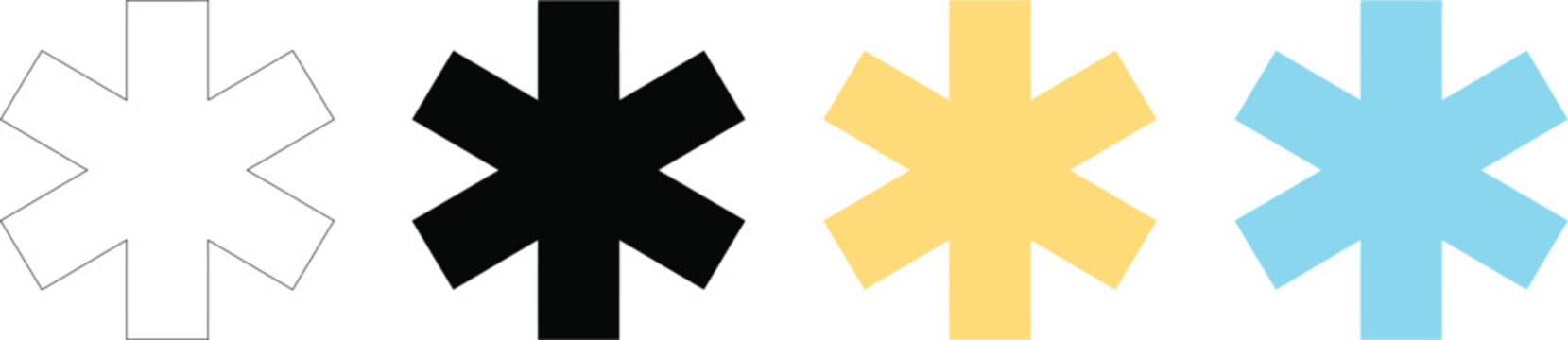 Set of colorful asterisk symbols vector