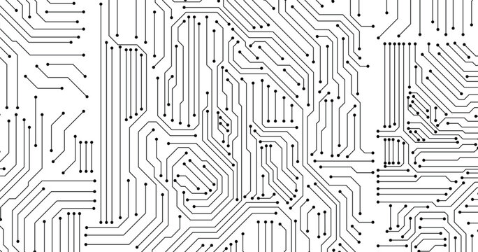 Seamless technology lines with a white background. Vector eps10