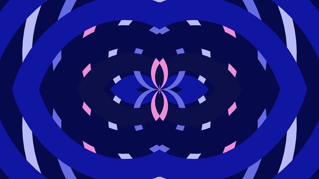 Dynamic Abstract Symmetrical Pattern with Interweaving Blue and Pink Hues in a Digital Illustration Format, Ideal for Modern Design Backgrounds