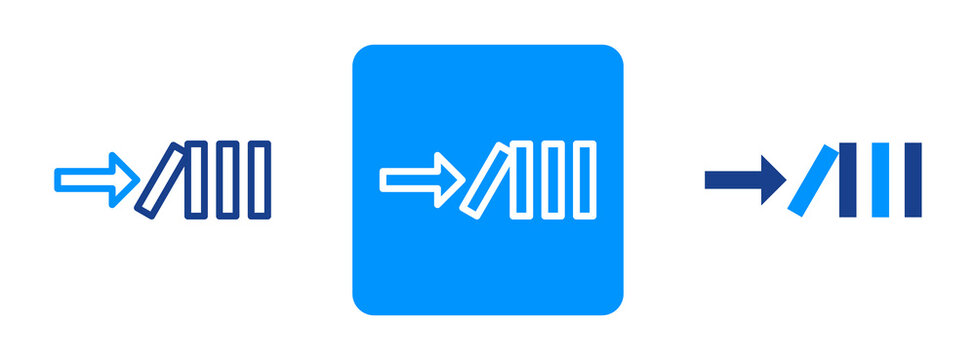 Domino Effect Icon In Dual Tone Style
