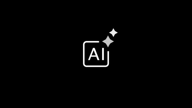 A clean and modern AI design icon featuring a glowing shine effect. Ideal for representing digital creativity, graphic design tools, software interfaces, branding elements.