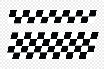 Obraz premium Black and white checkered racing flag pattern stripes for sports design Vector