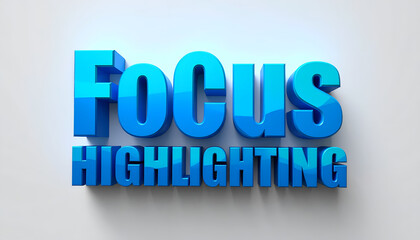 Fototapeta premium Focus Highlighting Text 3D Effect for Visual Emphasis