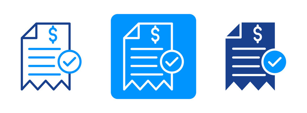 Invoice Validation Icon In Dual Tone Style