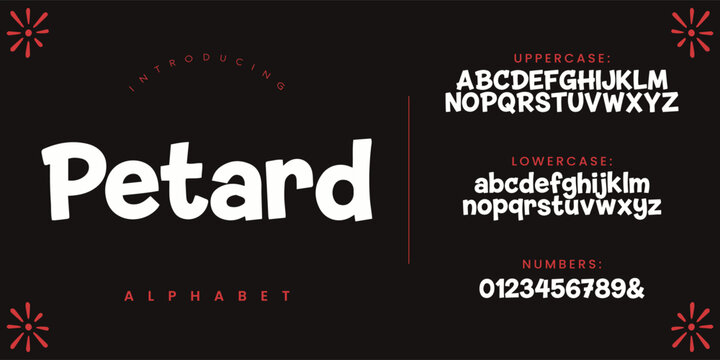 Petard cute chunky rounded font vector graphic asset for children book title and funny poster